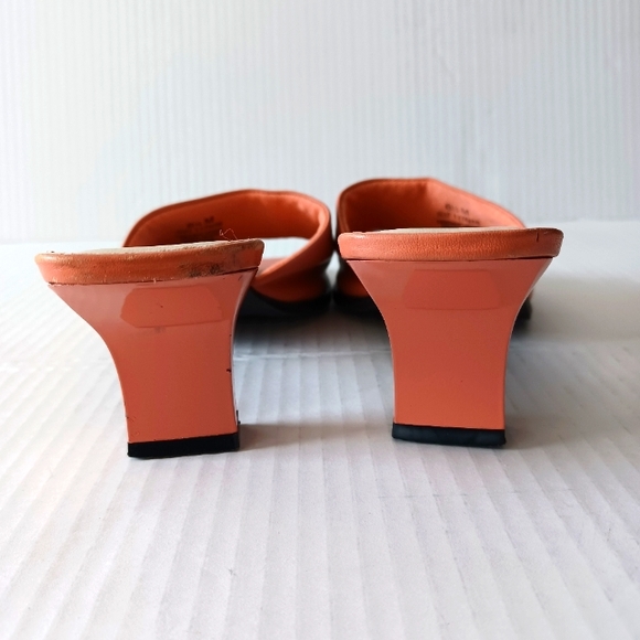 Naturalizer Peach Leather Block Heeled Sandals/Shoes 6.5M - Picture 6 of 11